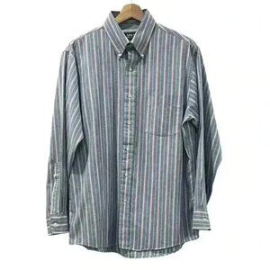 Arrow Dover Men Blue Button Up Shirt Size 32/33 Neck 16